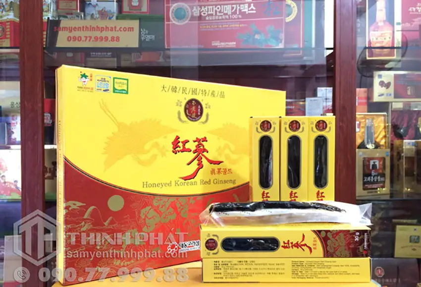 Hồng sâm củ tẩm mật ong chính hãng Daedong hộp 300g Sâm Hàn Quốc 6 năm tuổi chính hãng