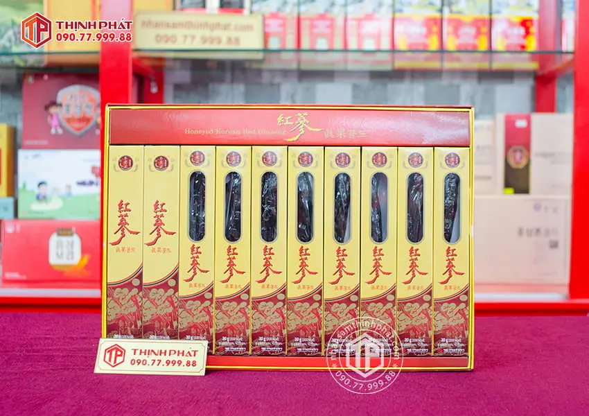Hồng sâm củ tẩm mật ong chính hãng Daedong hộp 300g Sâm Hàn Quốc 6 năm tuổi chính hãng