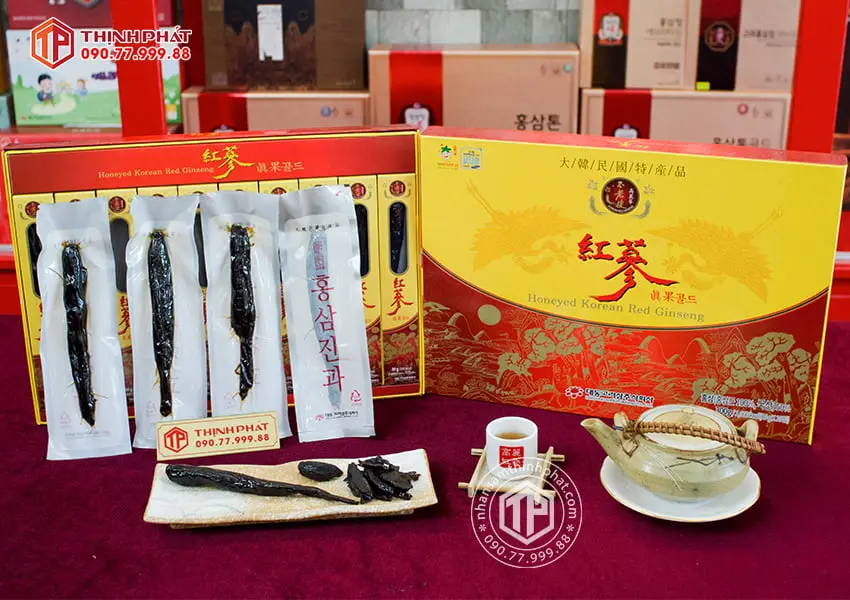Hồng sâm củ tẩm mật ong chính hãng Daedong hộp 300g Sâm Hàn Quốc 6 năm tuổi chính hãng