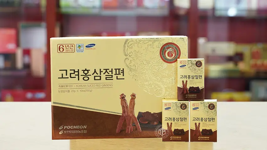 Hồng sâm lát tẩm mật ong sâm Hàn Quốc chính hãng Pocheon hộp 200g