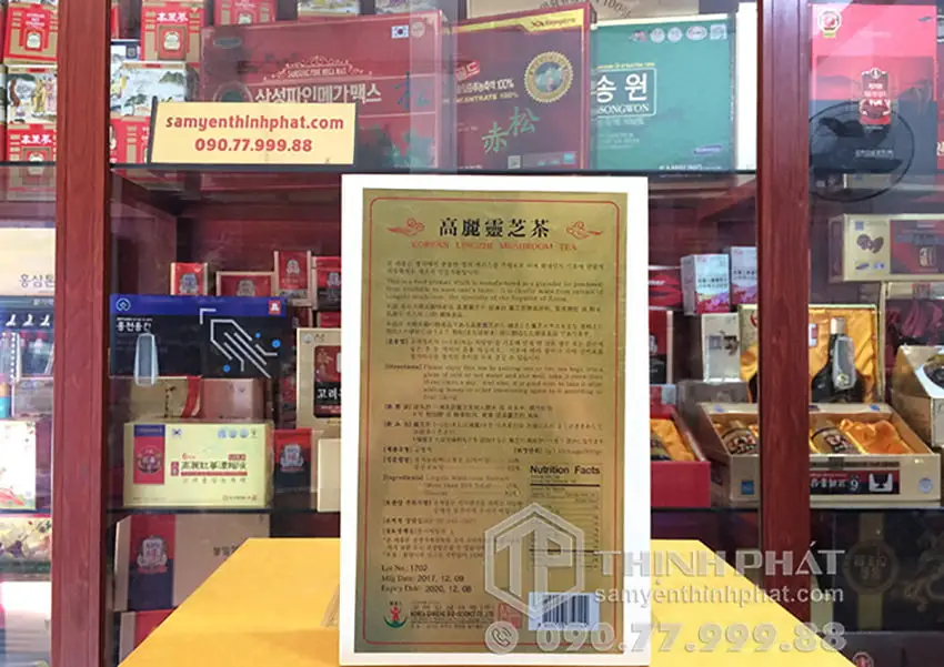 Trà linh chi hòa tan Hàn Quốc hộp gỗ 100 gói