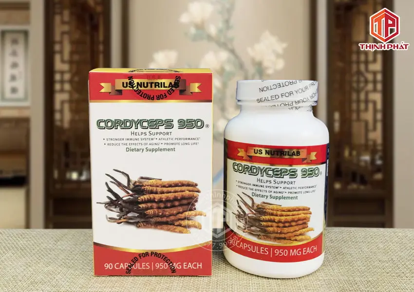 Đông trùng hạ thảo Cordyceps 950 của Mỹ hộp 90 viên Đông trùng hạ thảo Cordyceps 950 của Mỹ hộp 90 viên