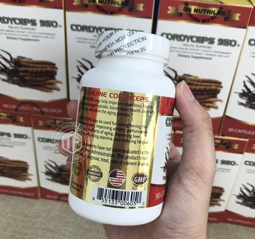 Đông trùng hạ thảo Cordyceps 950 của Mỹ hộp 90 viên Đông trùng hạ thảo Cordyceps 950 của Mỹ hộp 90 viên