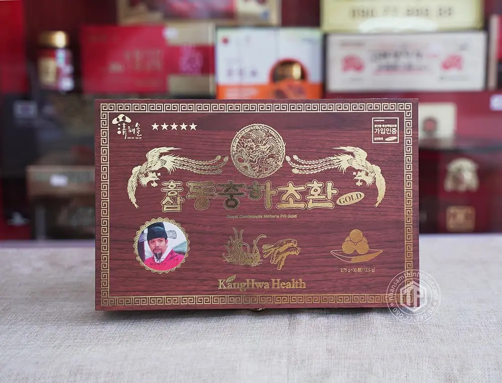 Đông trùng hạ thảo nhân sâm Hàn Quốc hộp 30 viên chính hãng Kang Hwa