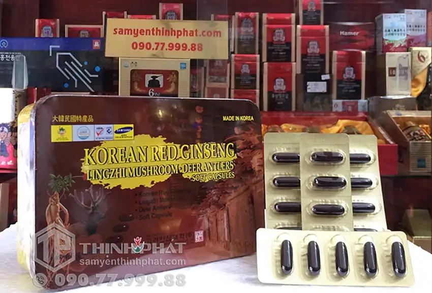 Viên sâm nhung linh chi Hàn Quốc hộp 60 viên Viên sâm nhung linh chi Hàn Quốc hộp 60 viên