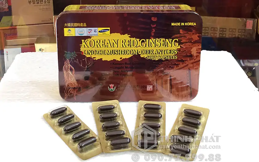 Viên sâm nhung linh chi Hàn Quốc hộp 60 viên Viên sâm nhung linh chi Hàn Quốc hộp 60 viên