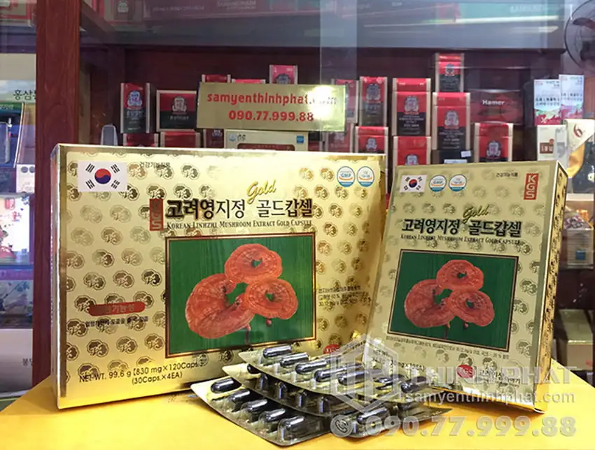 Viên linh chi Hàn Quốc KGS hộp giấy 120 viên Viên linh chi Hàn Quốc KGS hộp giấy 120 viên