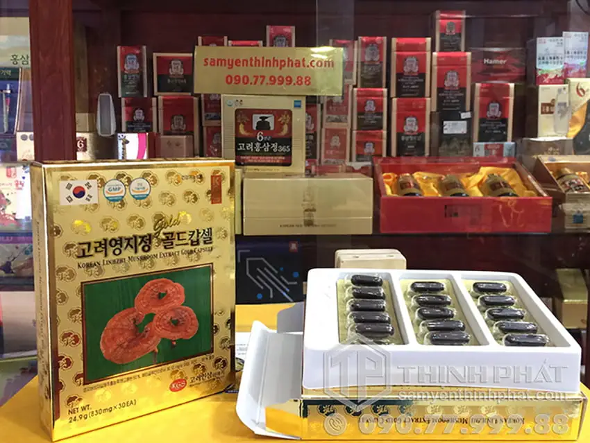 Viên linh chi Hàn Quốc KGS hộp giấy 120 viên Viên linh chi Hàn Quốc KGS hộp giấy 120 viên