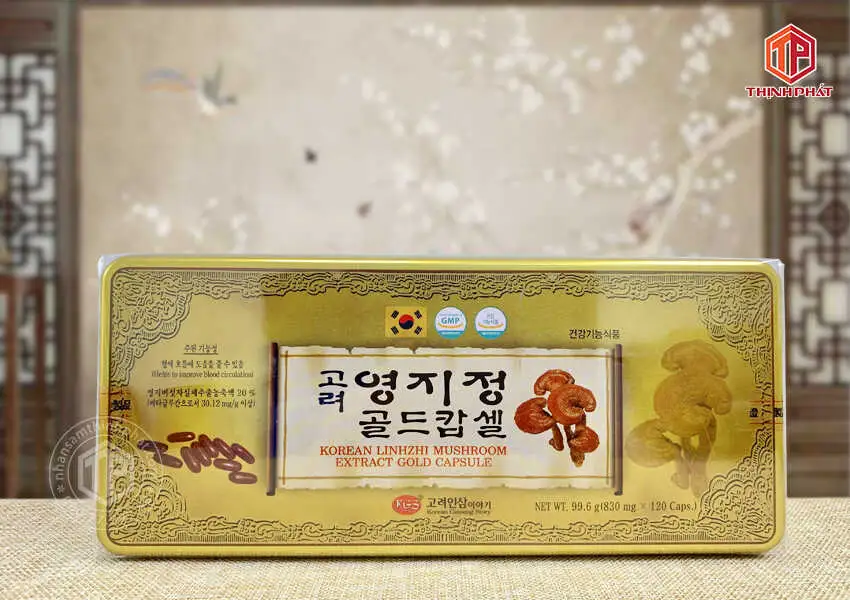 Viên linh chi Hàn Quốc KGS hộp thiếc 120 viên chính hãng Viên linh chi Hàn Quốc KGS hộp thiếc 120 viên chính hãng