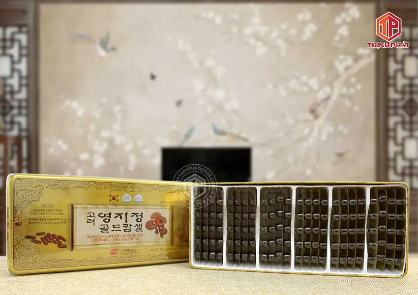 Viên linh chi Hàn Quốc KGS hộp thiếc 120 viên chính hãng Viên linh chi Hàn Quốc KGS hộp thiếc 120 viên chính hãng