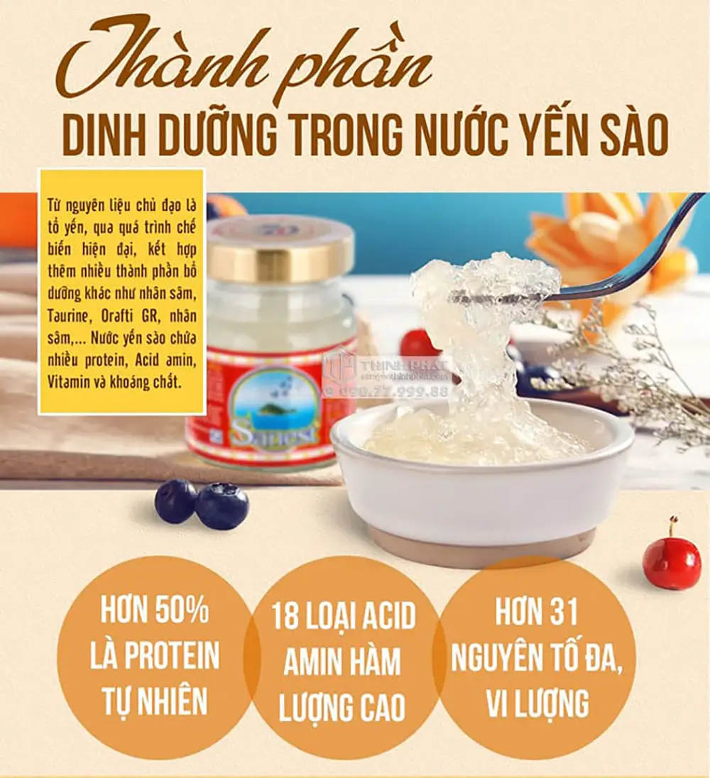 Yến Sào Sanest Khánh Hòa hộp 8 lọ Yến Sào Sanest Khánh Hòa hộp 8 lọ