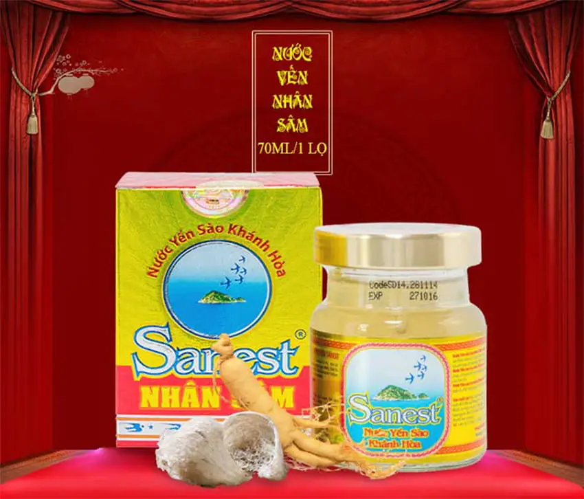 Yến Sào Sanest nhân sâm 1 lọ Yến Sào Sanest nhân sâm 1 lọ