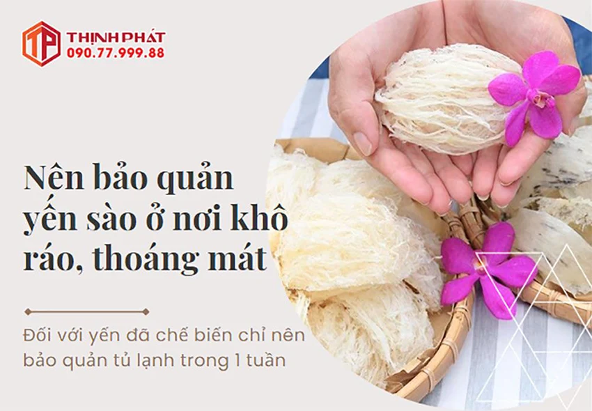 Nên bảo quản yến sào ở nơi khô ráo, thoáng mát Nên bảo quản yến sào ở nơi khô ráo, thoáng mát