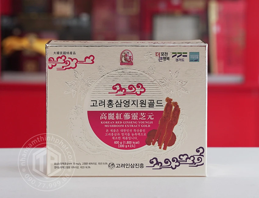 Cao hồng sâm linh chi Hàn Quốc Gold hộp 2 lọ x 300g Cao hồng sâm linh chi Hàn Quốc Gold hộp 2 lọ x 300g