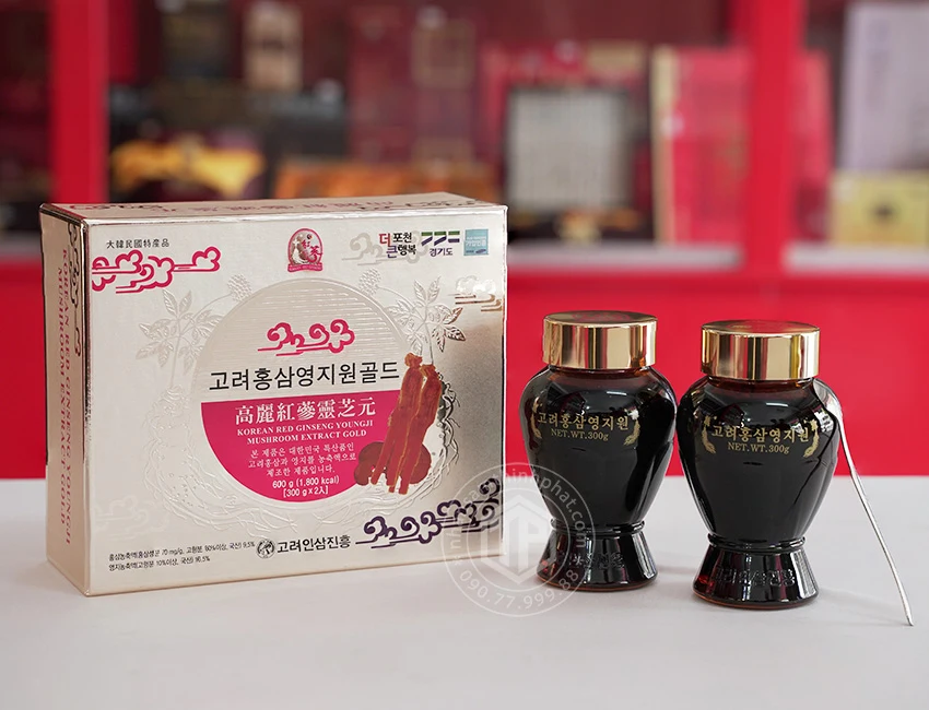Cao hồng sâm linh chi Hàn Quốc Gold hộp 2 lọ x 300g Cao hồng sâm linh chi Hàn Quốc Gold hộp 2 lọ x 300g