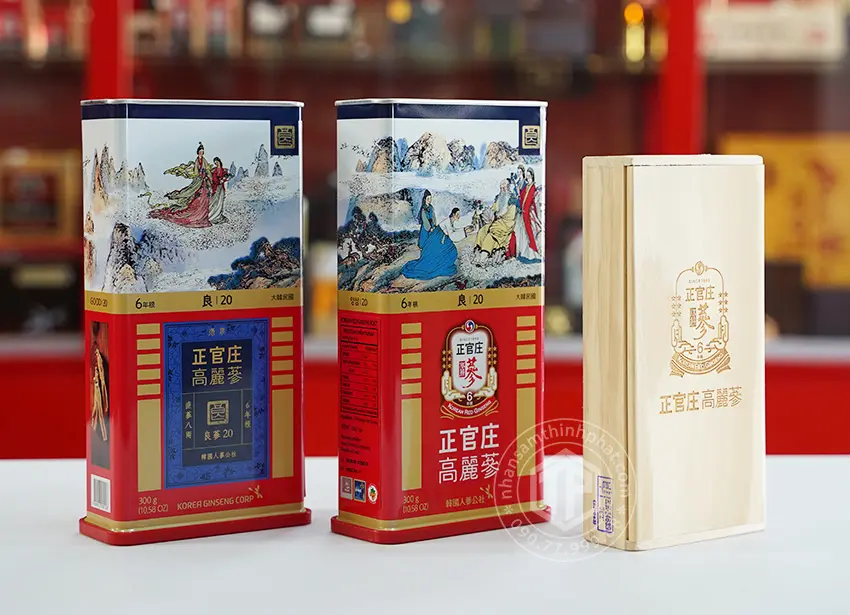 Hồng sâm củ khô Hàn Quốc KGC 300g Hộp 14 củ sâm chính phủ nhập khẩu chính hãng Hàn Quốc Hồng sâm củ khô Hàn Quốc KGC 300g Hộp 14 củ sâm chính phủ nhập khẩu chính hãng Hàn Quốc