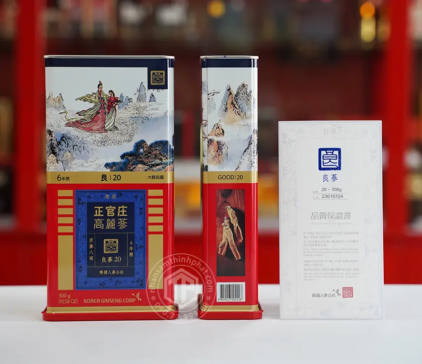 Hồng sâm củ khô Hàn Quốc KGC 300g Hộp 14 củ sâm chính phủ nhập khẩu chính hãng Hàn Quốc Hồng sâm củ khô Hàn Quốc KGC 300g Hộp 14 củ sâm chính phủ nhập khẩu chính hãng Hàn Quốc