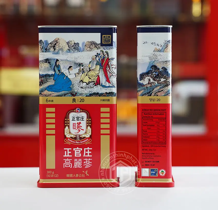 Hồng sâm củ khô Hàn Quốc KGC 300g Hộp 14 củ sâm chính phủ nhập khẩu chính hãng Hàn Quốc Hồng sâm củ khô Hàn Quốc KGC 300g Hộp 14 củ sâm chính phủ nhập khẩu chính hãng Hàn Quốc