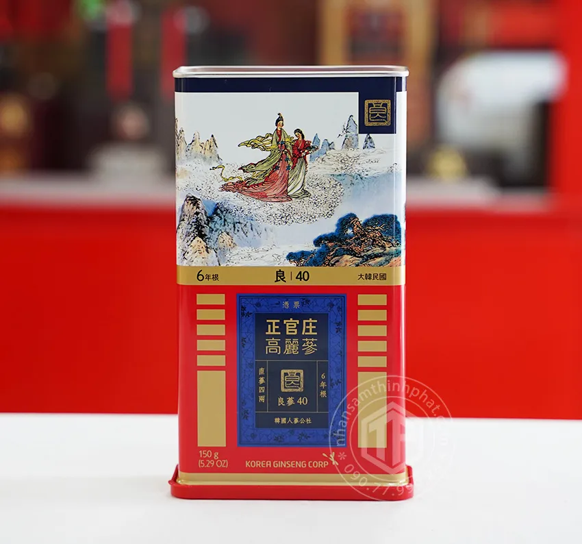 Hồng sâm củ khô KGC 150g 12 củ hộp thiếc hồng sâm Chính phủ Jung Kwan Jang hộp số 40 Hồng sâm củ khô KGC 150g 12 củ hộp thiếc hồng sâm Chính phủ Jung Kwan Jang hộp số 40