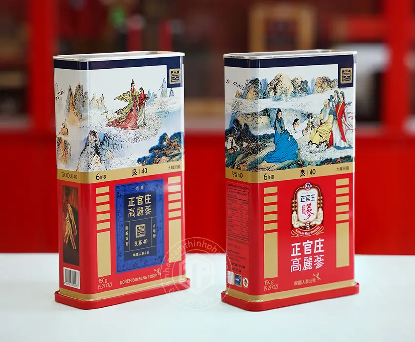 Hồng sâm củ khô KGC 150g 12 củ hộp thiếc hồng sâm Chính phủ Jung Kwan Jang hộp số 40 Hồng sâm củ khô KGC 150g 12 củ hộp thiếc hồng sâm Chính phủ Jung Kwan Jang hộp số 40