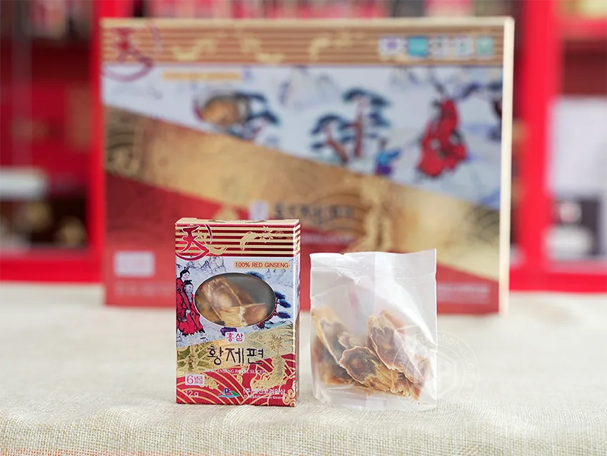 Hồng Sâm Lát Khô Daesan Hàn Quốc hộp 120g Hồng Sâm Lát Khô Daesan Hàn Quốc hộp 120g