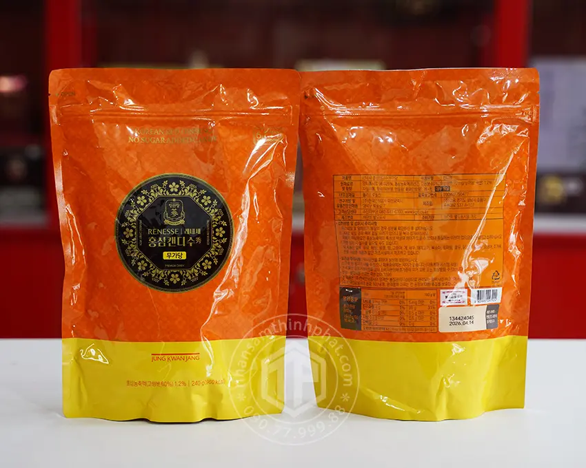 Kẹo Sâm Hàn Quốc KGC cao cấp không đường gói 240g Kẹo Sâm Hàn Quốc KGC cao cấp không đường gói 240g
