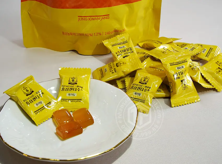 Kẹo Sâm Hàn Quốc KGC cao cấp không đường gói 240g Kẹo Sâm Hàn Quốc KGC cao cấp không đường gói 240g