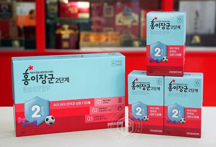 Hồng sâm Baby KGC KID 2 cao cấp cho trẻ 4-6 tuổi chính hãng sâm Chính phủ Jung Kwan Jang hộp 30 gói
