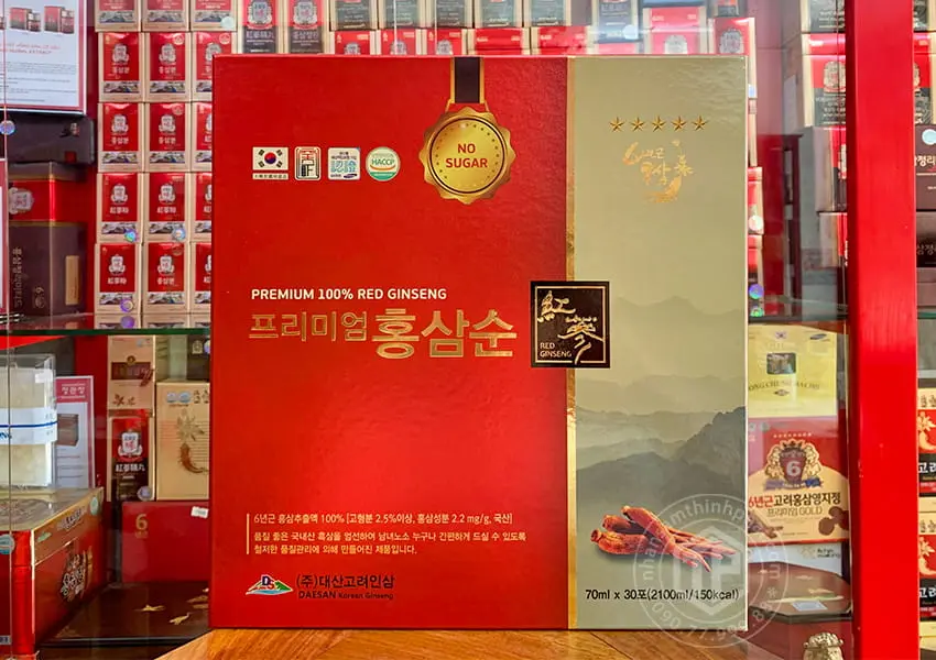 Nước hồng sâm Hàn Quốc không đường hộp 30 gói x 70ml Nước hồng sâm Hàn Quốc không đường hộp 30 gói x 70ml
