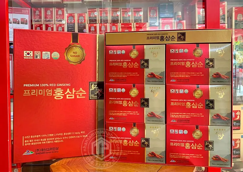 Nước hồng sâm Hàn Quốc không đường hộp 30 gói x 70ml Nước hồng sâm Hàn Quốc không đường hộp 30 gói x 70ml