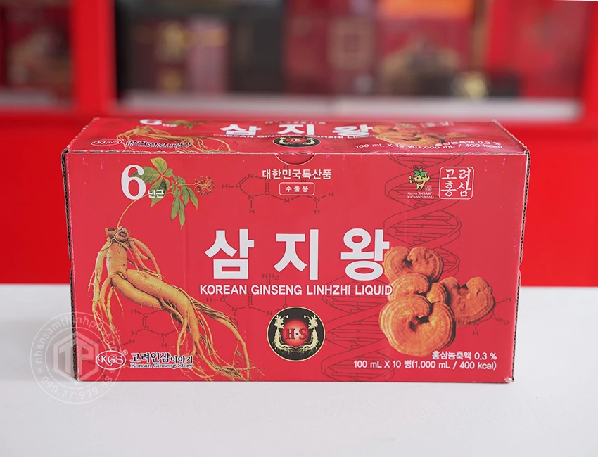 Nước hồng sâm linh chi KGS Hàn Quốc hộp 10 chai