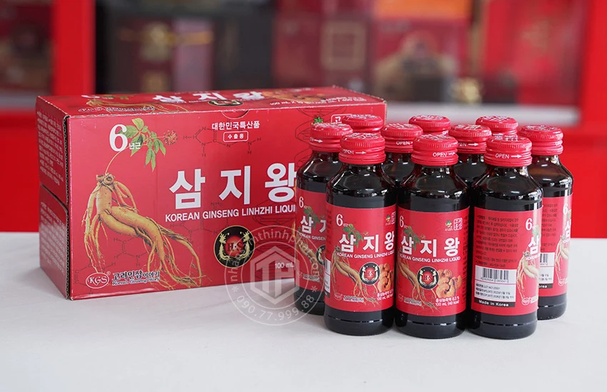 Nước hồng sâm linh chi KGS Hàn Quốc hộp 10 chai