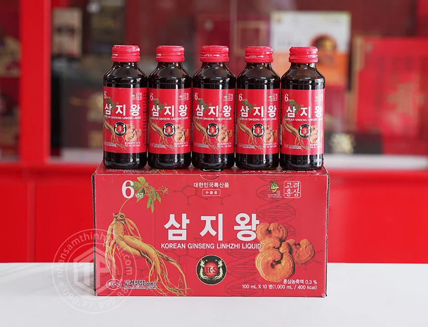 Nước hồng sâm linh chi KGS Hàn Quốc hộp 10 chai