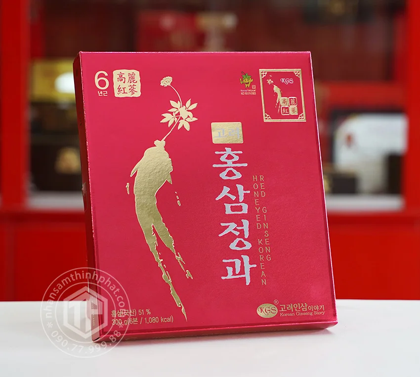 Hồng sâm củ tẩm mật ong chính hãng KGS hộp 300g sâm Hàn Quốc 6 năm tuổi Hồng sâm củ tẩm mật ong chính hãng KGS hộp 300g sâm Hàn Quốc 6 năm tuổi