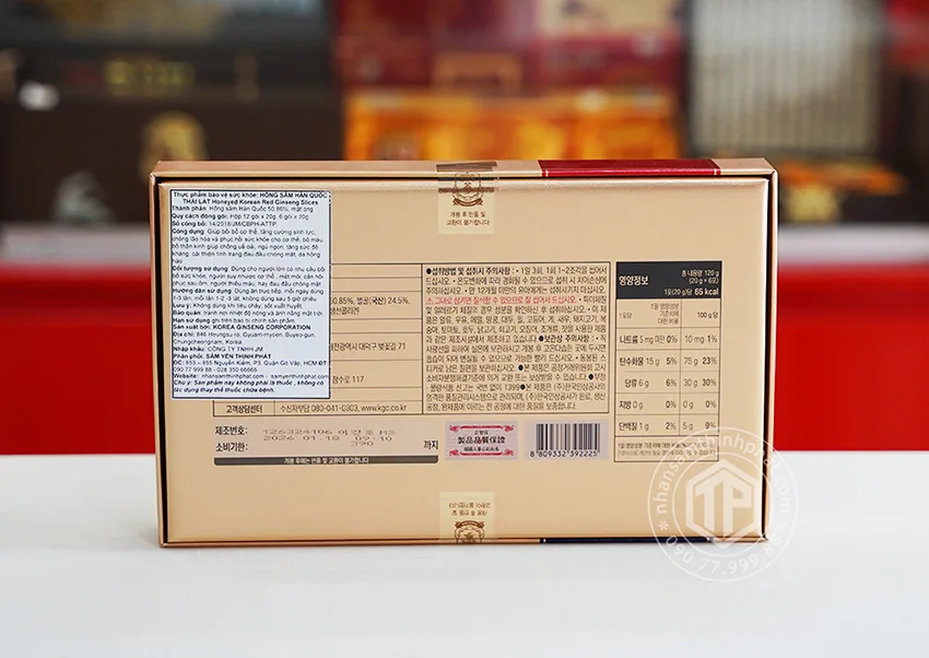 Hồng sâm lát tẩm mật ong KGC Sâm Chính phủ cao cấp hộp 6 gói 120g - Jung Kwan Jang