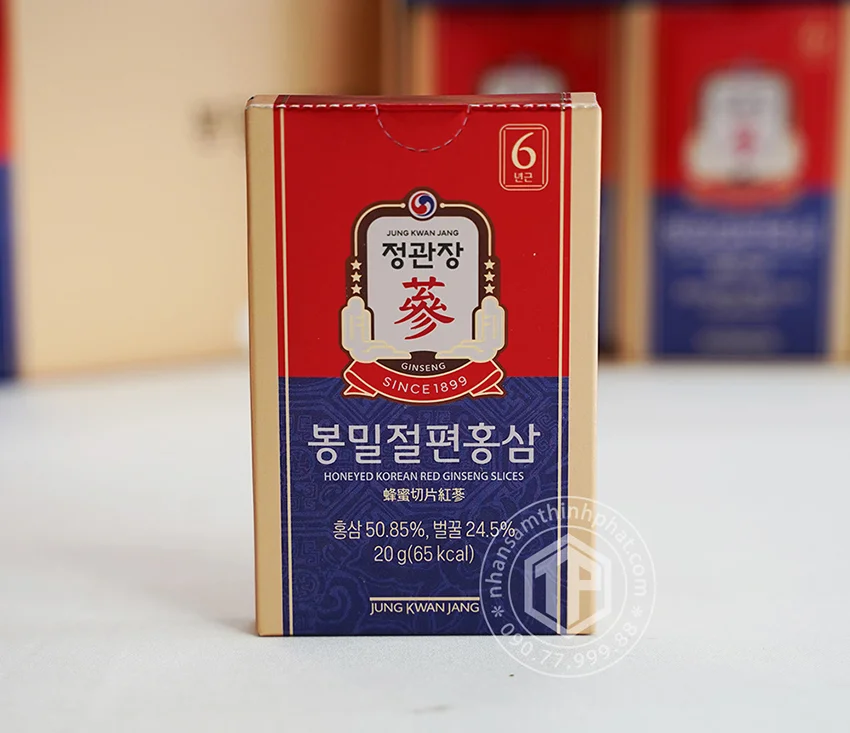Hồng sâm lát tẩm mật ong KGC Sâm Chính phủ cao cấp hộp 6 gói 120g - Jung Kwan Jang