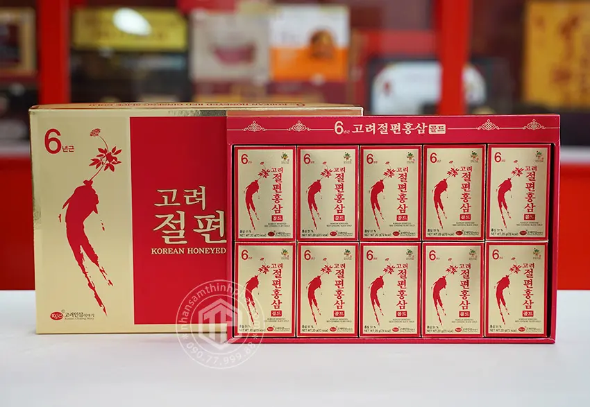 Hồng sâm thái lát tẩm mật ong chính hãng KGS sâm Hàn Quốc 6 năm tuổi Hồng sâm thái lát tẩm mật ong chính hãng KGS sâm Hàn Quốc 6 năm tuổi