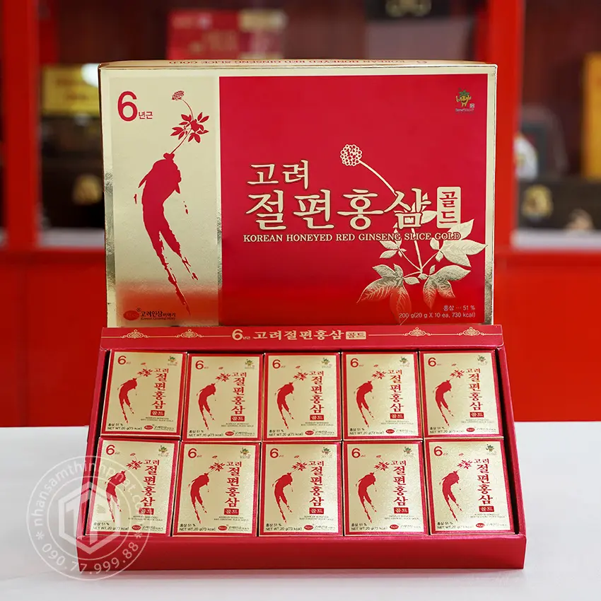 Hồng sâm thái lát tẩm mật ong chính hãng KGS sâm Hàn Quốc 6 năm tuổi Hồng sâm thái lát tẩm mật ong chính hãng KGS sâm Hàn Quốc 6 năm tuổi