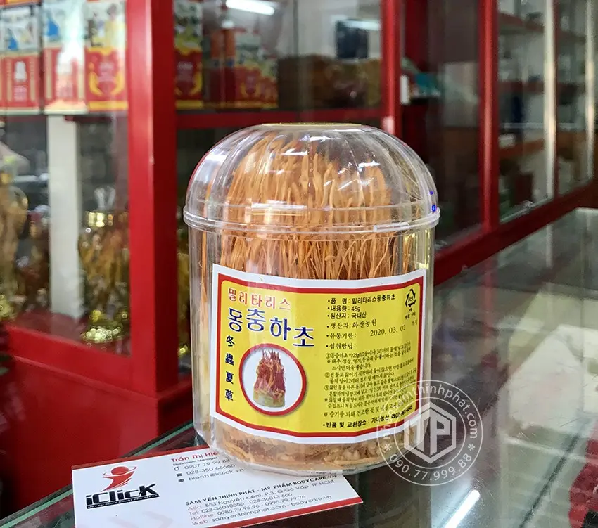 Đông trùng hạ thảo Hàn Quốc lọ 45g Đông trùng hạ thảo Hàn Quốc lọ 45g