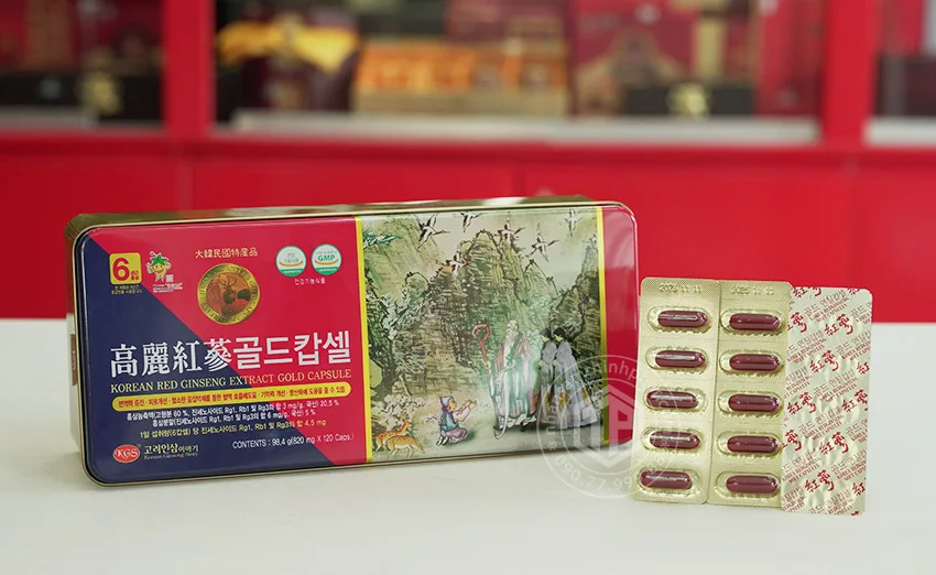 Viên hồng sâm nhung hươu linh chi KGS hộp 120 viên Viên hồng sâm nhung hươu linh chi KGS hộp 120 viên