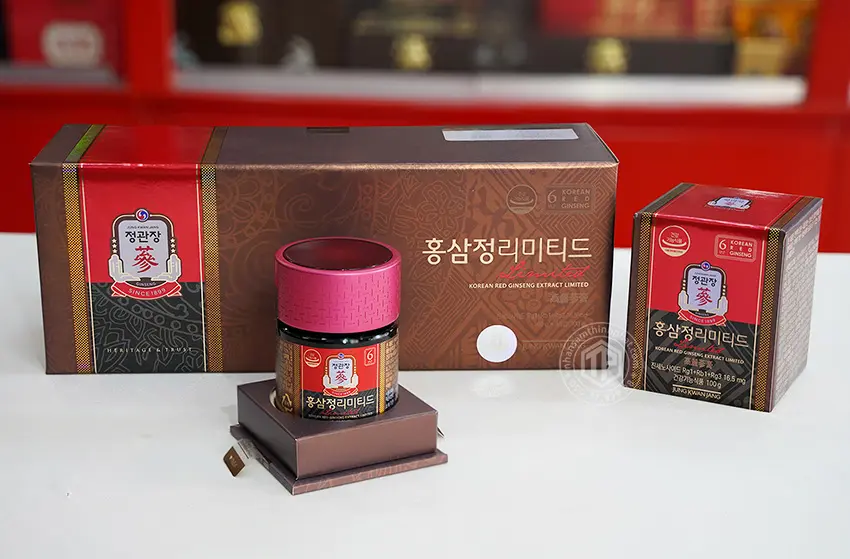 Cao địa sâm Chính phủ tinh chất cao hồng sâm Jung Kwan Jang KGC thượng hạng hộp quà tặng 3 lọ x 100g