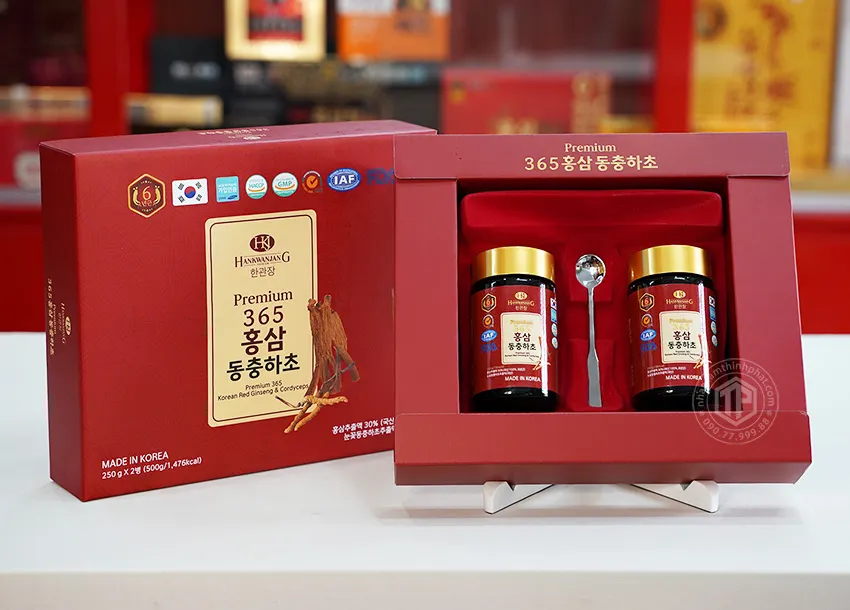 Cao hồng sâm đông trùng hạ thảo Hàn Quốc hộp 2 lọ x 250g Cao hồng sâm đông trùng hạ thảo Hàn Quốc hộp 2 lọ x 250g
