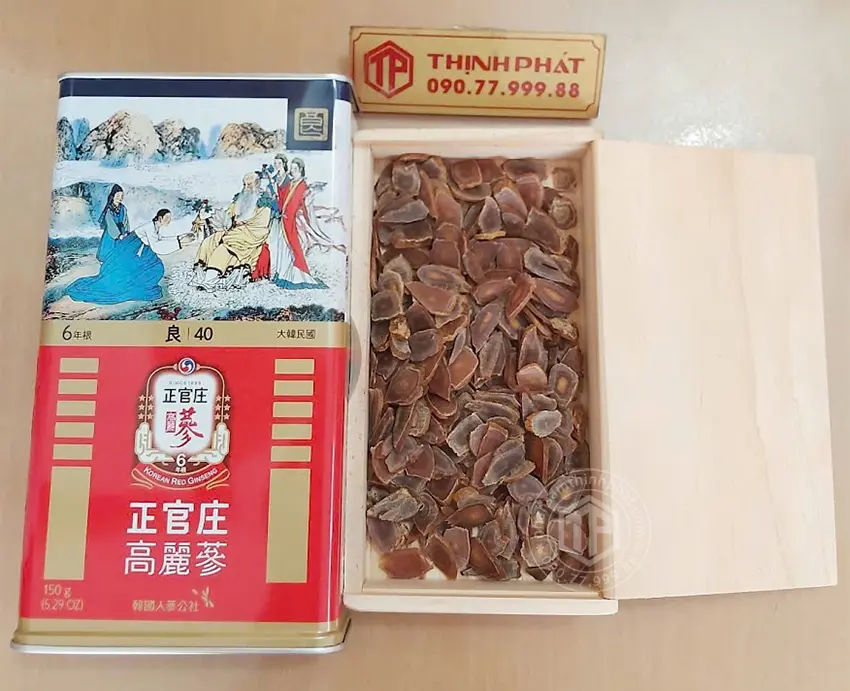 Hồng sâm củ khô KGC 150g 12 củ hộp thiếc hồng sâm Chính phủ Jung Kwan Jang hộp số 40 Hồng sâm củ khô KGC 150g 12 củ hộp thiếc hồng sâm Chính phủ Jung Kwan Jang hộp số 40