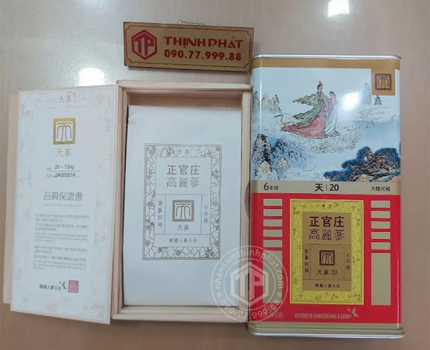 Thiên sâm chính phủ KGC Jung Kwan Jang thượng hạng Heaven 150g 7 củ