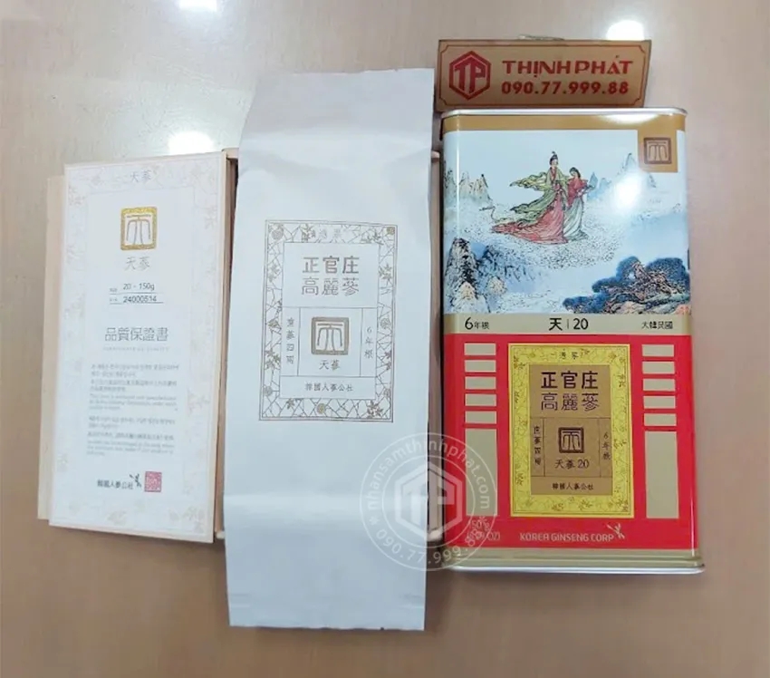 Thiên sâm chính phủ KGC Jung Kwan Jang thượng hạng Heaven 150g 7 củ