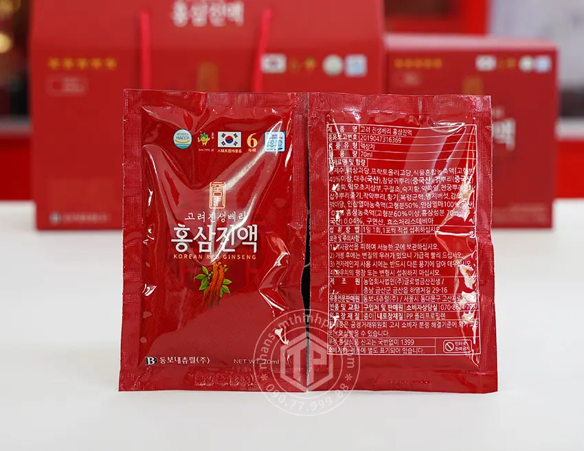 Nước hồng sâm DongWon chính hãng Hàn Quốc hộp 20 gói x 70ml Nước hồng sâm DongWon chính hãng Hàn Quốc hộp 20 gói x 70ml