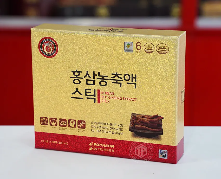Nước hồng sâm Hàn Quốc cao cấp Pocheon hộp 30 gói x 10ml Nước hồng sâm Hàn Quốc cao cấp Pocheon hộp 30 gói x 10ml
