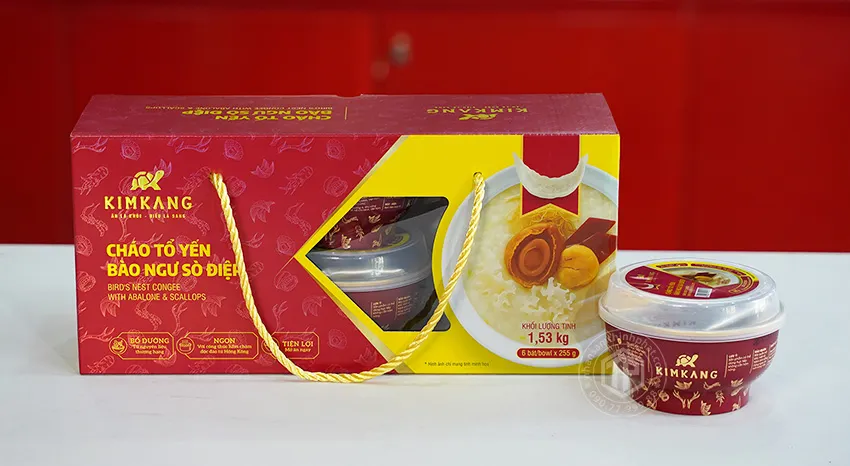 Cháo tổ yến bào ngư sò điệp hộp 6 chén x 255g Cháo tổ yến bào ngư sò điệp hộp 6 chén x 255g