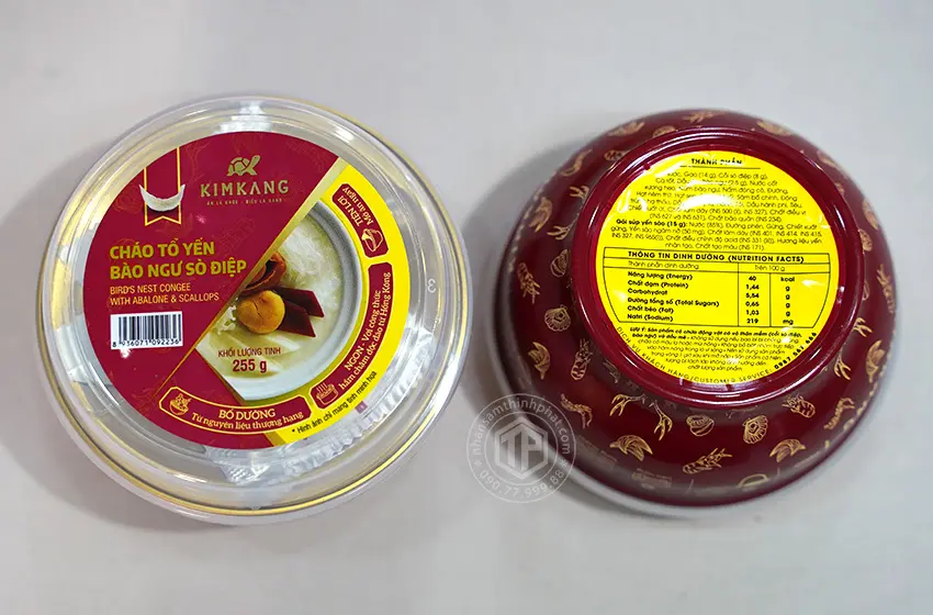 Cháo tổ yến bào ngư sò điệp hộp 6 chén x 255g Cháo tổ yến bào ngư sò điệp hộp 6 chén x 255g