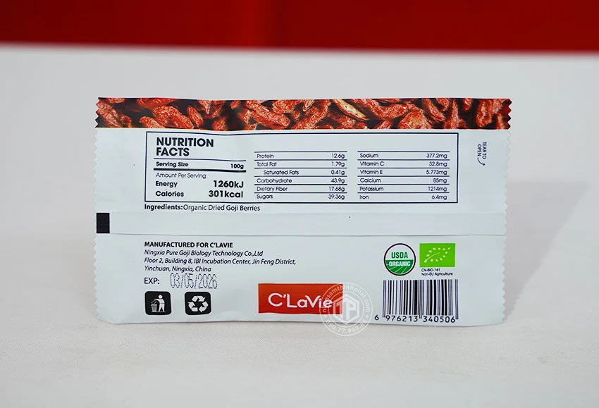 Kỷ tử hữu cơ Goji Berries túi 170g